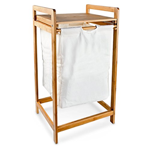 Corbeille à linge panier à linge en bambou avec...