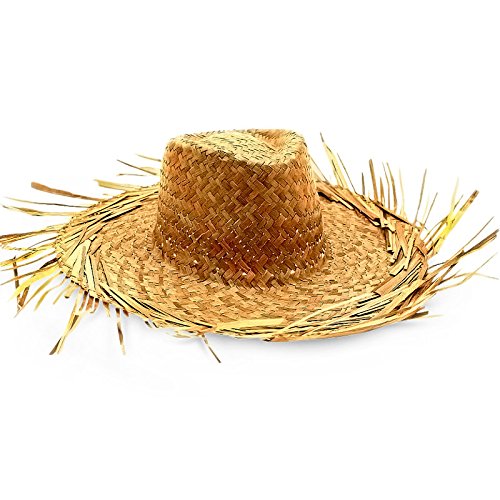 Chapeau de paille avec franges tressé taille un...