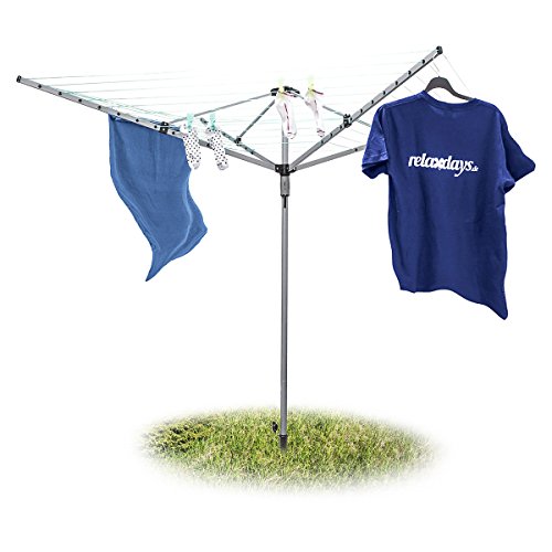 Sèche-linge parapluie avec corde de 49 m 4 côté...