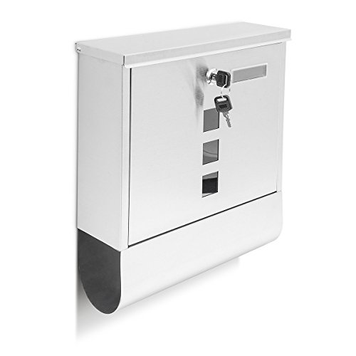 Relaxdays Boîte aux lettres murale boîte aux lettres en acier inoxydable avec porte-journaux et verrouillable boîte aux lettres avec fenêtre code EAN 4052025184483 