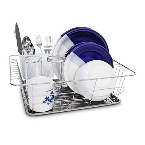 En acier inoxydable grand égouttoir à vaisselle avec plateau de récupération et collection plateau hbt 40,5 x 30,5 x 13 cm égouttoir à couverts avec plateau panier à couverts et plateau égouttoir à couverts support pour plat, métallique 4052025190965 Relaxdays En acier inoxydable grand égouttoir à vaisselle avec plateau de récupération et collection plateau hbt 40,5 x 30,5 x 13 cm égouttoir à couverts avec plateau panier à couverts et plateau égouttoir à couverts support pour plat, métallique 4052025190965 Relaxdays