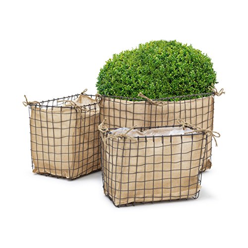 Corbeille à fleurs lot de 3 paniers rectangle h...