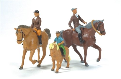 - bri956 - véhicule miniature - modèle à l'échelle - chevaux avec cavaliers - lot de 3 - echelle 1/32 4052176238608 Britains