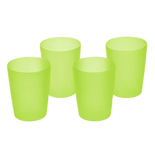 2053828 set de 4 verres plastique vert/transpar...