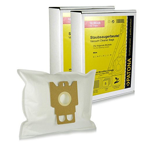 Patona® 20x Sac d'aspirateur pour Miele Magic Blue 700, Magic Mint 700 - Medic Air 800 - Medic Air Plus S700, S 800, CH - Medivac S300, S400, S500 - Meteor A, BL, BXL, C, G, GT, I, M, Typ, ME, S, SE, SL, XL - Mixtura, Mondia (Boden), Mondia 1500 - Mondia C, D, JS, LX - S 826, MX - S 712, RS, S, SX, Moonlight - S 712, Mystic Grey - Naturell, Noblesse, Novostar - Oceanito, Omnia Plus, Omnia Silence Plus - S 724, Opal - S 844 et bien plus encore... [ Microfiltre, 5-couches filtrantes ] code EAN 4053599075177 
