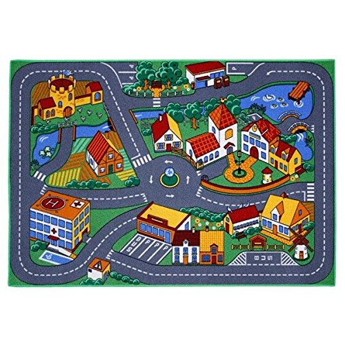 Tapis circuit de jeu - petite ville - 95 x 133 cm