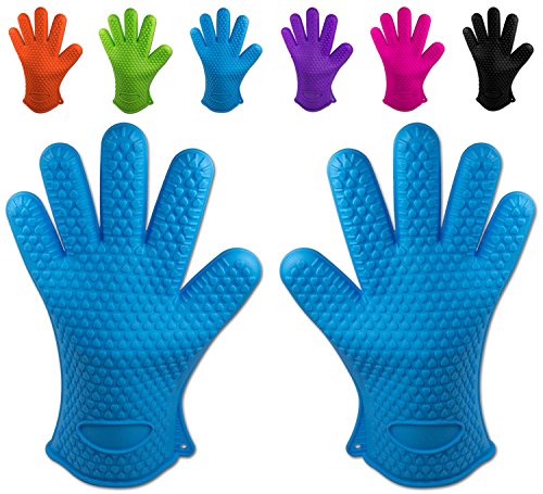 Gants de cuisine en silicone résistant à la cha...