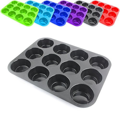 Moule à muffins pour 12 muffins en silicone ant...