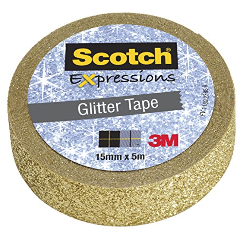 Ruban expressions pailleté doré 15 mm x 5 m