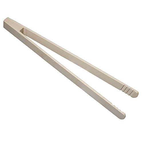 Pince culinaire en bois naturel - 29,5 x 2 cm-p...