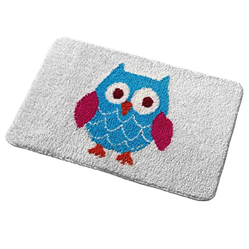 Tapis de bain en microfibres motif chouette, 50...