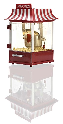 Machine à pop-corns XXL rouge et argenté avec d...