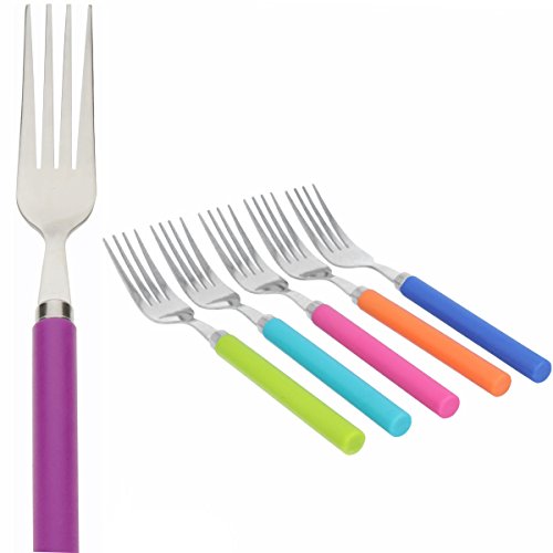 Lot de 6 fourchettes colorées Oramics en acier ...