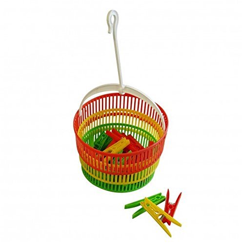 Lot de 25 pinces à linge en plastique avec agra...