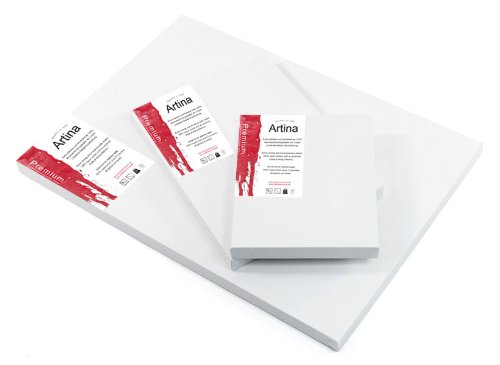 Artina - châssis entoilé - toile à peindre - 3d premium - qualité fine - apprêtée 3 fois - lot de 5 - 50x60cm 380g/m² code EAN 4054673026177 