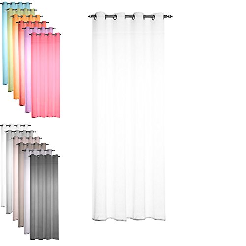Beautissu - rideau voilage à oeillets - transparent - prêt à l'emploi - 135x240cm - blanc code EAN 4054673298291 