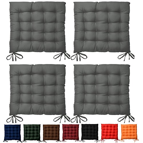 Lot de 4 galettes de chaise Lea - Confortable e...