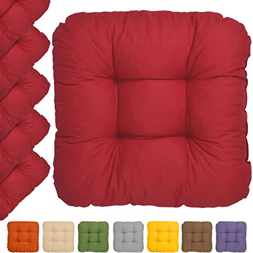 Lot de 8 Galettes de chaise - coussins matelass...