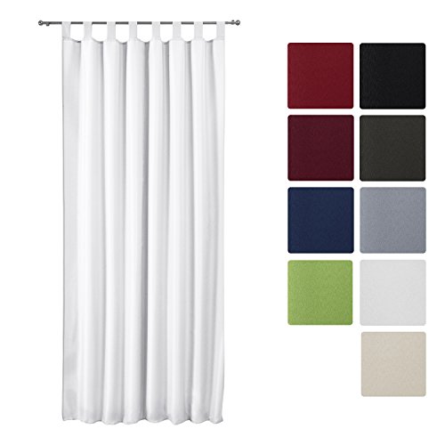 Beautissu Rideau opaque à passant amelie - voilage uni à pattes - 140x175 cm - décoration intérieur - blanc code EAN 4054673357295 