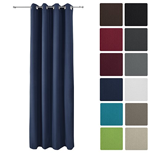 Rideau thermique uni opaque à oeillet amelie - ...