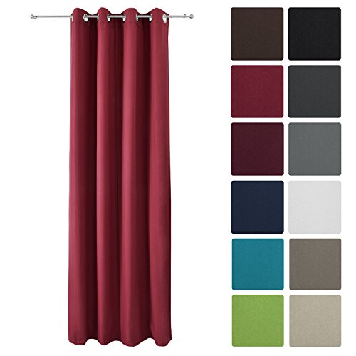 Rideau thermique uni opaque à oeillet amelie - ...