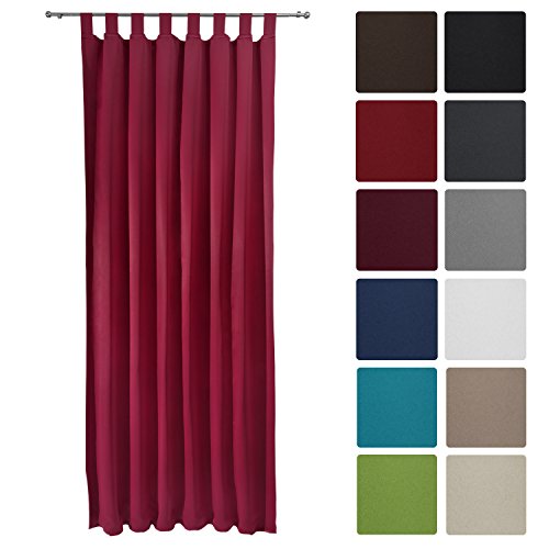 Rideau occultant uni à passant amelie - 140x245...