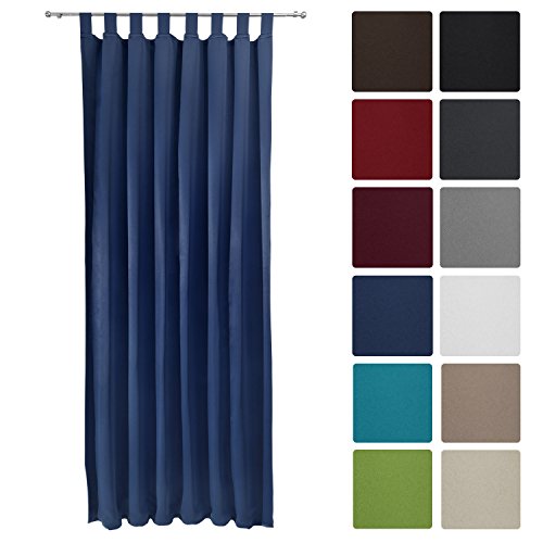 Rideau occultant uni à passant amelie - 140x245...