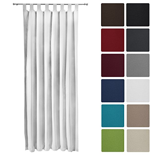 Rideau occultant uni à passant amelie - 140x245...