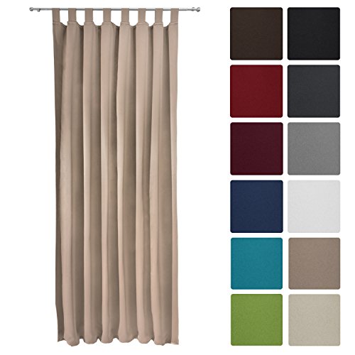 Rideau occultant uni à passant amelie - 140x245...