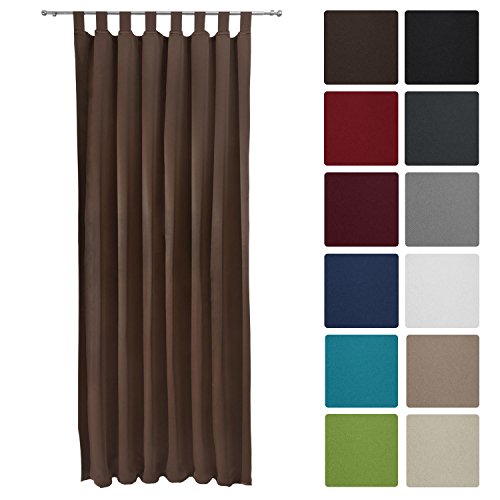 Rideau occultant uni à passant amelie - 140x245...