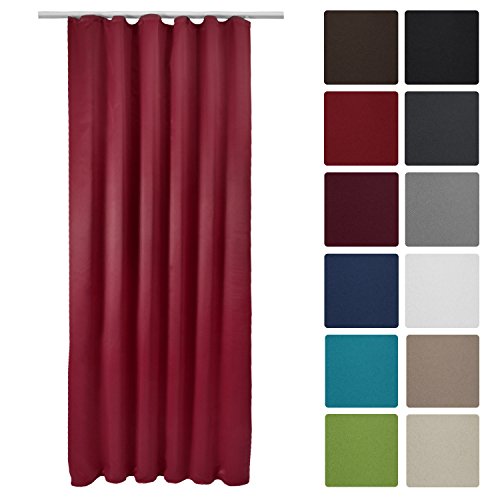 Rideau occultant uni à ruflette amelie - 140x24...