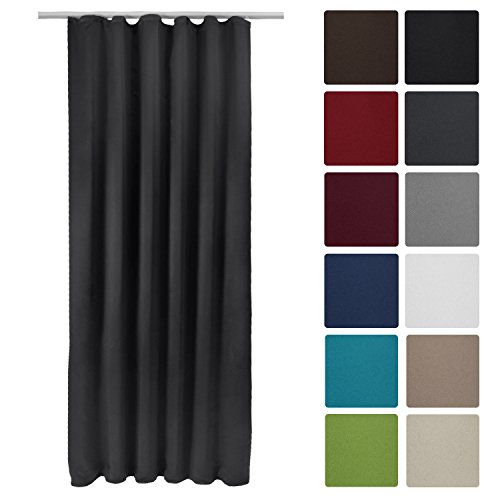 Rideau occultant uni à ruflette amelie - 140x24...