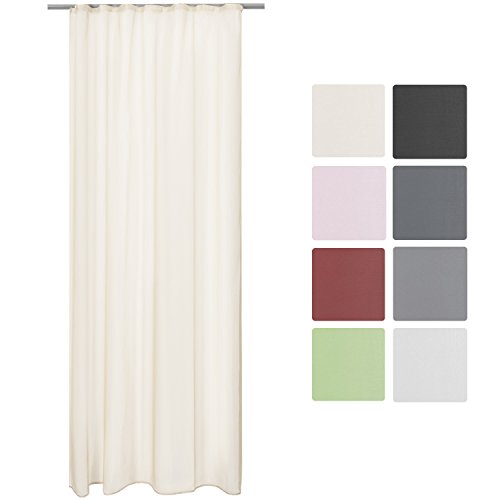 Voilage transparent uni à ruflette amelie - 140...