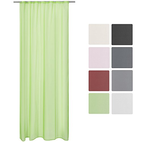 Voilage transparent uni à ruflette amelie - 140...