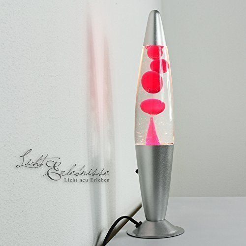 Lampe à lave décorative mauve/rouge-liquide lim...