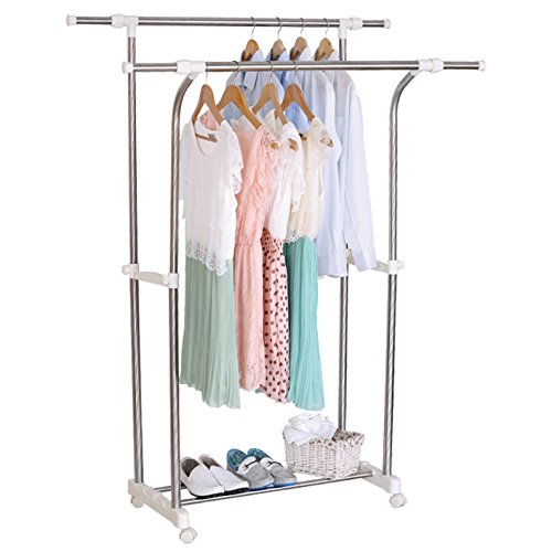 WOLTU porte-manteaux 165 x 43 x 161 cm-séchoir ...