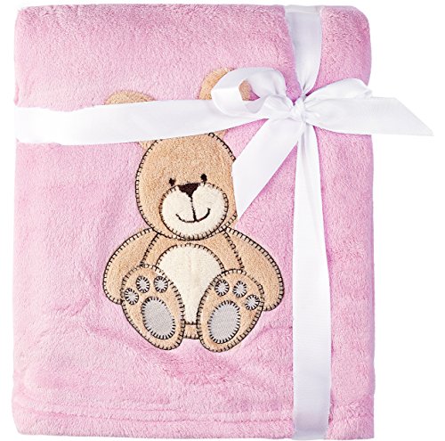Hisert Shop Couverture de Bébé Calin avec une Application 3D / Couverture 76 x 102 cm(Rose/Lièvre) 4055191291368 (4055191291368)