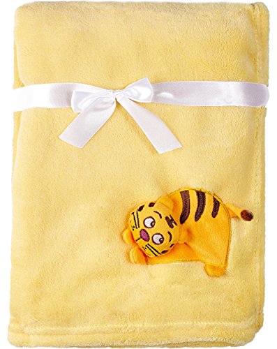 Hisert Shop Couverture de Bébé Calin avec une Application 3D / Couverture 76 x 102 cm(Jaune/Chat) 4055191291399 (4055191291399)