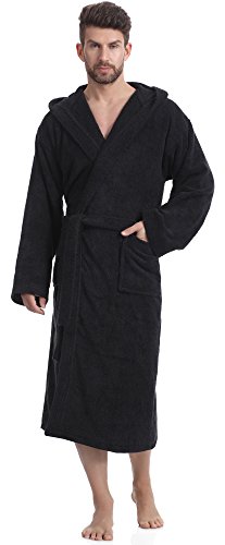 Peignoir éponge 100% coton homme la40-101(noir ...