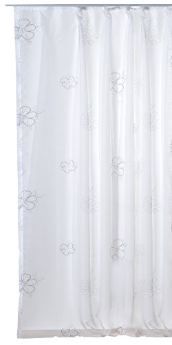 Voile Gardine Whitney rideau voile rideau avec galon fronceur blanc transparent fleurs b/h) :  env. 140 x 1298 245 cm, Polyester, anthracite, 140 x 245 cm code EAN 4055216031603 