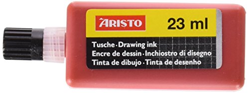 ARISTO Encre de chine à dessin mg1, contenance: 23 ml, rouge résistante à l'eau, séchage rapide, lég code EAN 4056203074542 
