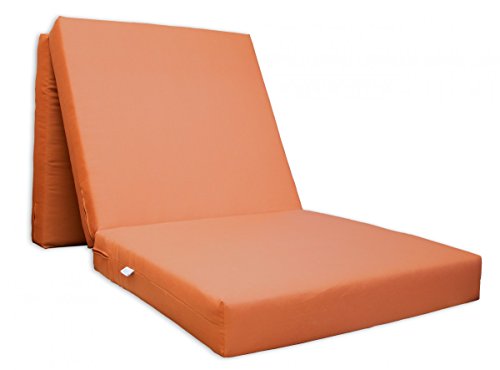 Lit d'invité matelas, matelas pliant en 3 parties, matelas pliant dans les dimensions 195 x 65 x 10 cm avec housse en coton terracotta 4056253008986 SW Bedding