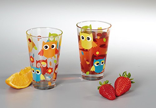 Verre motif chouette 0, 3 assorties