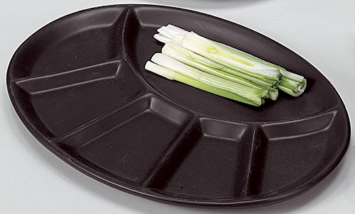 Assiette à fondue ovale Noir 28 x 20 cm