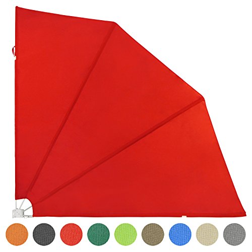 - auvent de balcon rétractable - rouge - taille...