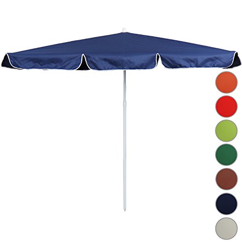 Parasol de jardin rectangulaire - bleu - 180x12...