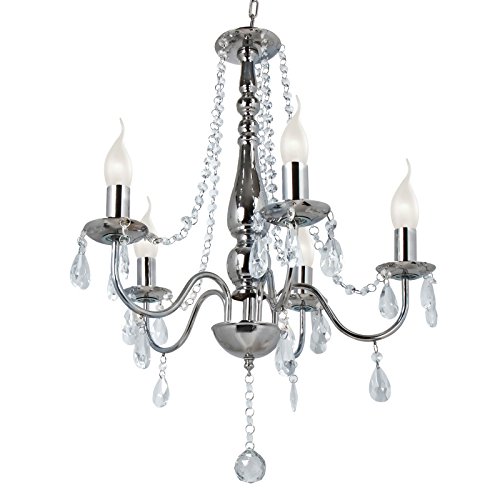 - lustre chandelier en cristal - 5 ampoules de ...
