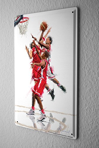 Sport Plaque Émaillée basket-ball Publicité Sig...