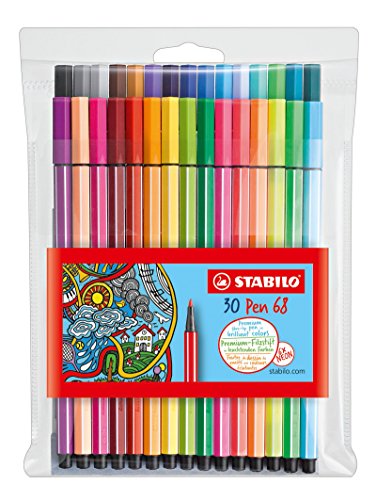 STABILO Pen 68 - Pochette de 30 feutres pointe ...