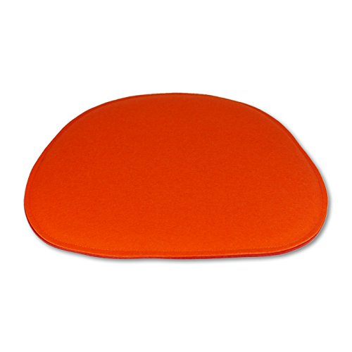 filzbrand Coussin de siège en feutre Design "filzbrand" de grande qualité (100% laine), pour Eames Chairs, en forme de trapèze, longueur : 35 cm, largeur : env. 38/20 cm, bicolor : rouge carmin / orange 4057085014077 (4057085014077)